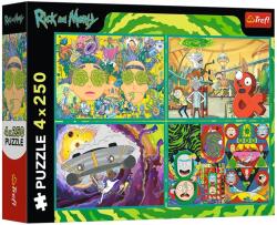 Trefl Rick és Morty Őrült kalandok 4x250db-os puzzle - Trefl (13338) - jatekshop
