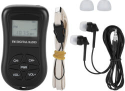  32DB Digitális Hordozható Rádió Fejhallgatóval 8 Uv LCD Kijelző 60-108 Mhz