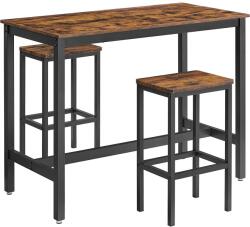 VASBÚTOR Bárasztal 2 bárszékkel, konyhai bárpult szett 120 x 60 x 90 cm
