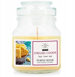 Purple River szójaviasz illatgyertya üvegben sütemény (Streusel Süti) illat, 113 g (4262399026337)