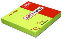 Apli Blocnotes autoadeziv, 75x75 mm, 100 coli, APLI, verde neon, 100 coli