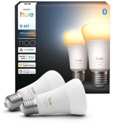 Philips 2 db-os szett: dimmelhető Philips Hue WHITE AMBIANCE LED izzó, E27, 8, 1 W, 230 V, 1000-20000 K 8720169364868 (P7024)