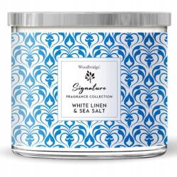 Woodbridge Candle Illatgyertya üvegben, tengeri só és pamut illattal, ajándékba, Woodbridge, 410 g (5060457539398)