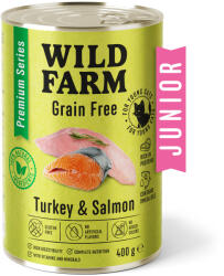  Wild Farm WILD FARM Premium Gabonamentes pulyka és lazac 400g - gabonamentes cicatáp