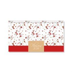 PERIOD Flowers White 2026 fekvő zsebnaptár P4114-4572 (P4114-4572)