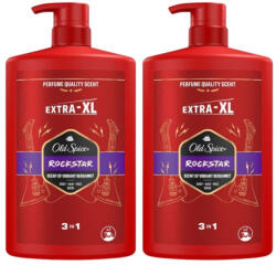 Old Spice Rockstar 3 az 1-ben tusfürdő és sampon (2x1000 ml)