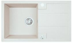 Laveo BARBADOS jázmin csepptálcás mosogató dugókiemelős helytakarékos szifonnal (OPSBB_J11T)