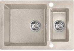 Laveo CELIA 1, 5 medencés bézs mosogató dugókiemelős helytakarékos szifonnal (OPSRC_430T)