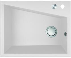 Laveo GRENADA csaplyukas fehér mosogató automata dugókiemelős, helytakarékos szifonnal (OPSRG_610T)