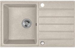 Laveo MARGARITA csepptálcás bézs mosogató, automata dugókiemelős, helytakarékos szifonnal (OPSRM_411T)