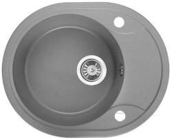 Laveo DAFNE egykör mini csepptálcás szürke mosogató dugókiemelős helytakarékos szifonnal (OPSRD_583T)