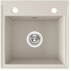 Laveo RINA egymedencés bézs mosogató csaplyukkal, automata dugókiemelős, helytakarékos szifonnal (OPSRP_410T)