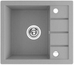 Laveo RINA MINI csepptálcás mosogató, szürke, automata dugókiemelős, helytakarékos szifonnal (OPSRP_513T)