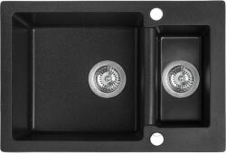 Laveo CELIA 1, 5 medencés szemcsés fekete mosogató (SBC_730T) (OPSRC_730T)