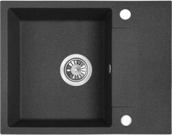Laveo RIO MINI minicsepptálcás gránit fekete mosogató szifonnal, 56x44x17, 5 cm (OPSBF_713R)
