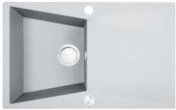 Laveo GRENADA csepptálcás fehér mosogató automata dugókiemelős, helytakarékos szifonnal (OPSRG_611T)