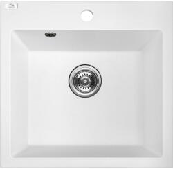 Laveo ALENA fehér egymedencés mosogató helytakarékos szifonnal (OPSRA_610T)