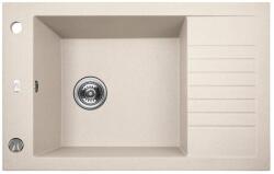 Laveo PIONIER minicsepptálcás bézs mosogató automata dugókiemelős, helytakarékos szifonnal (OPSRR_413T)