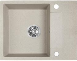 Laveo RIO MINI minicsepptálcás gránit bézs mosogató szifonnal, 56x44x17, 5 cm (OPSBF_413R)
