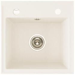 Laveo RINA egymedencés jázmin mosogató csaplyukkal, automata dugókiemelős, helytakarékos szifonnal (OPSBP_J10T)