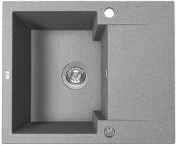 Laveo PICO 45S mini csepptálcás szürke gránit mosogató helytakarékos szifonnal (OPSRH_513Y)