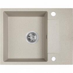 Laveo RAB MINI csepptálcás bézs mosogató helytakarékos szifonnal és csaplyuktakaró dugóval (OPSRF_413Y)