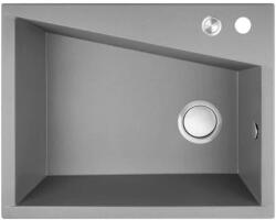 Laveo GRENADA csaplyukas szürke mosogató automata dugókiemelős, helytakarékos szifonnal (OPSRG_510T)