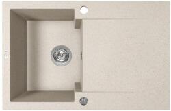 Laveo PICO 45S egymedence csepptálcás bézs gránit mosogató helytakarékos szifonnal (OPSRH_411Y)