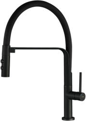 Laveo SILUETTO rugalmas tömlős zuhanyváltós matt fekete csaptelep (BQU_B78D) - watermarkt