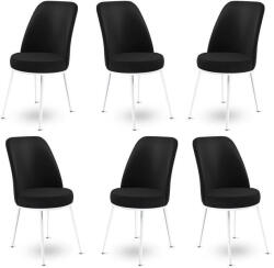 ASIR GROUP Étkezőszék Szett 6 db Dexa - Fekete, Fehér