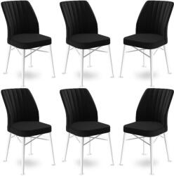 ASIR GROUP Étkezőszék Szett 6 db Flex - Fekete, Fehér