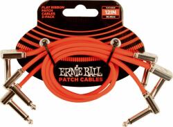Ernie Ball 12" Flat Ribbon Patch Cable Red 3-Pack 30 cm Oblic - Oblic Cablu patch (P06403)