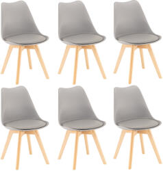 Leziter Scaun de dining Silla 6 buc în gri (DA232AG_6)