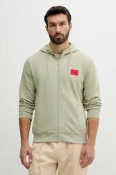 HUGO BOSS pamut melegítőfelső fekete, férfi, melange, kapucnis, 50447972 - zöld XXL