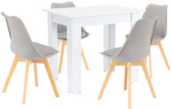 Leziter Set de masă Amina 4+1 gri-alb (LYET86F_DA232AG_4)