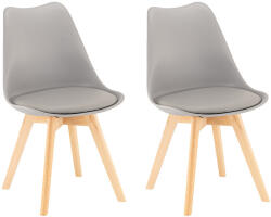 Leziter Scaun de dining Silla 2 piese în gri (DA232AG_2)