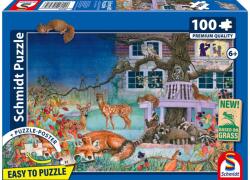 Schmidt Spiele 56575 - Animals at night - 100 db-os puzzle (56575)