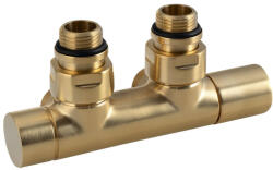 Sapho TWIN csatlakozó készlet radiátorszeleppel, matt arany CP401SGM (CP401SGM)