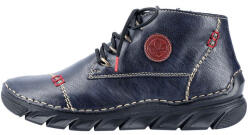RIEKER Ghete dama, Rieker, 55002-14-Albastru-Inchis, casual, piele ecologica, imblanite, cu talpa joasa, albastru inchis (Marime: 42)