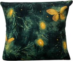  Mikroplüss párnahuzat YELLOW BUTTERFLY 45x45 cm, sötétzöld