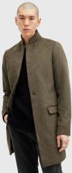 AllSaints kabát gyapjú keverékből HARGROVE COAT - zöld 40
