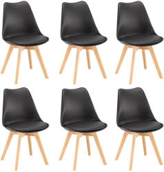 Leziter Silla étkezőszék 6 db fekete színben (DA232AB_6) - snaigeshop