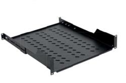 Legrand Rackszekrény polc - 1U-19", 4 ponton rögzíthető, kihúzható, 425mm (600 mély szekrényekhez), max: 50 kg, Fekete) (E4S1U42SS) - pixel