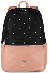 VUCH Zane bézs-fekete pöttyös női hátizsák (P10017)