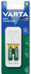 VARTA 57656 Mini Charger elemtöltő+2db 800mAh HR03 mikro akkumulátor AAA tölthető elem (VARTA-57656-800)