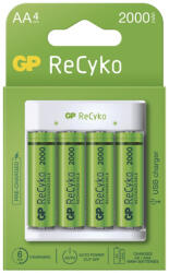 GP Eco E411 elemtöltő+4db 2100mAh HR6 ReCyko ceruza akkumulátor AA tölthető elem (GP-E411)