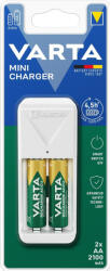 VARTA 57656 Mini Charger elemtöltő+2db 2100mAh HR6 ceruza akkumulátor AA tölthető elem (Varta-57656-2100)
