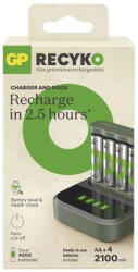 GP B50444D B441 Speed Dock töltő +4db 2100mAh HR6 tölthető AA ceruza elem (GP-B50444D)