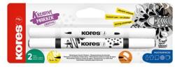 Kores Dekormarker készlet 2db-os akril, 1-2 mm, kétvégű, KORES K-Kreative, fehér és fekete, szinte mindenre jó (23021.21)
