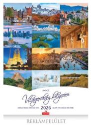 CSG Falinaptár 2026 CSG 40x62cm Világörökség helyszínei, magyar ünnep és névnapokkal